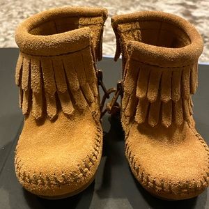 Never worn Minnetonka booties
